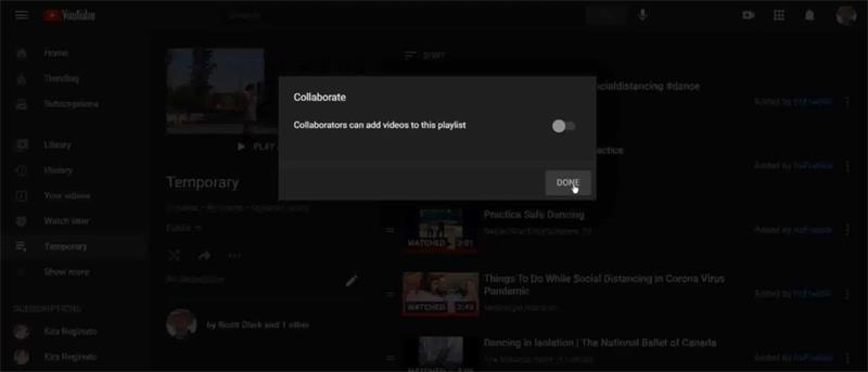 turn off collaborate option