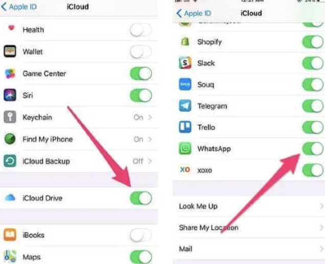disable and activate icloud drive
