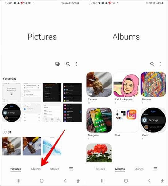 locate whatsapp media under albums