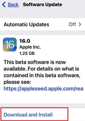 download and install new ios update