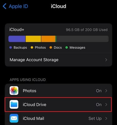 access the icloud drive