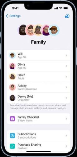 compartir en familia iphone