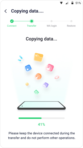 start to copy data from iphone to android with mutsapper