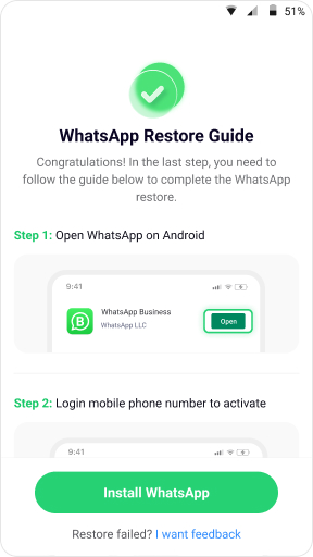 restore WhatsApp on Android