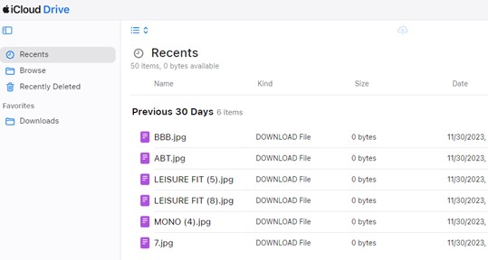 access iphone files in recents of icloud drive