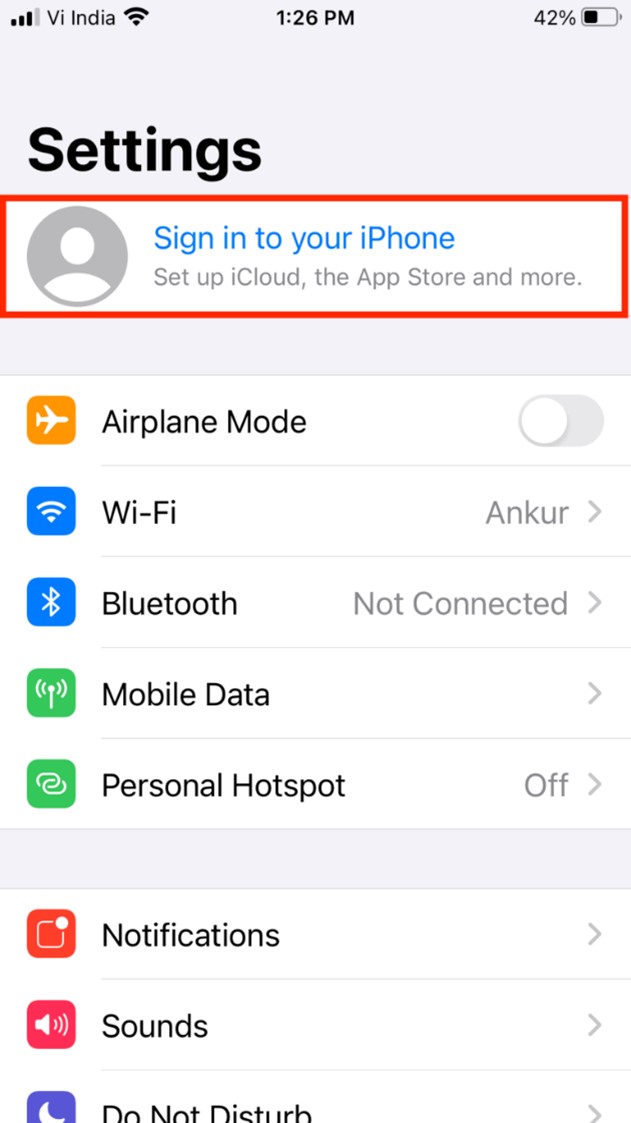 تسجيل الدخول مرة أخرى في iCloud