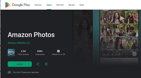 Amazon photos google play