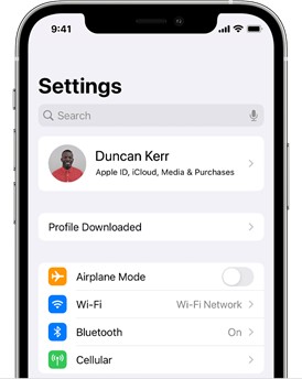 settings on the iphone