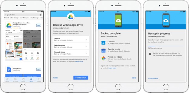 النسخ الاحتياطي لجهاز iphone se باستخدام google drive