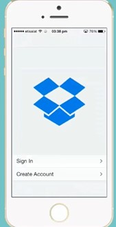sign in to the dropbox with credentials