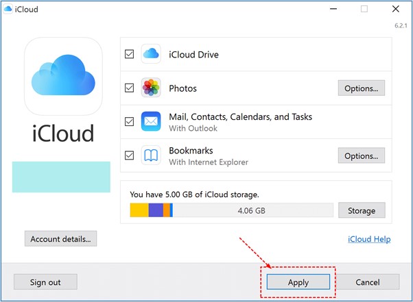 visualize os dados armazenados no icloud no seu windows