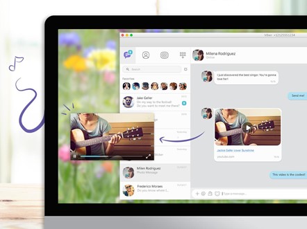 larger display of desktop for viber