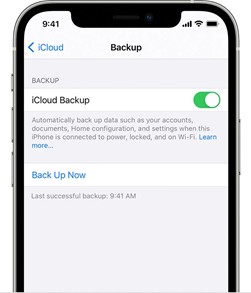 отключите резервное копирование icloud