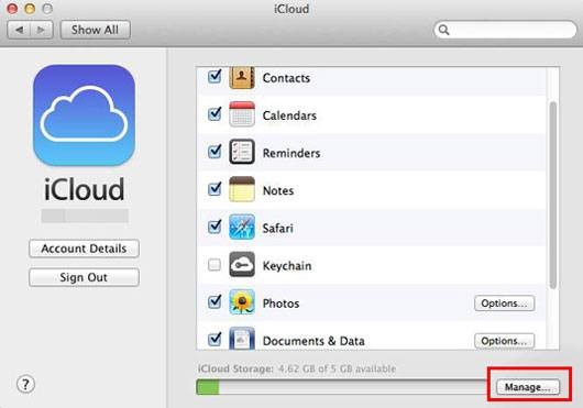 backup files on icloud of mac