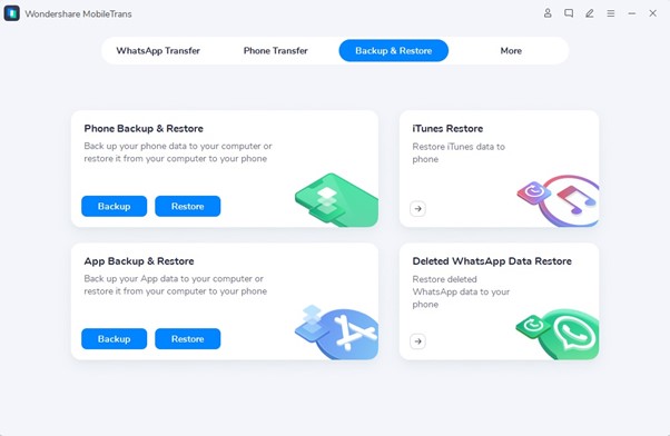 différents modules sur mobiletrans