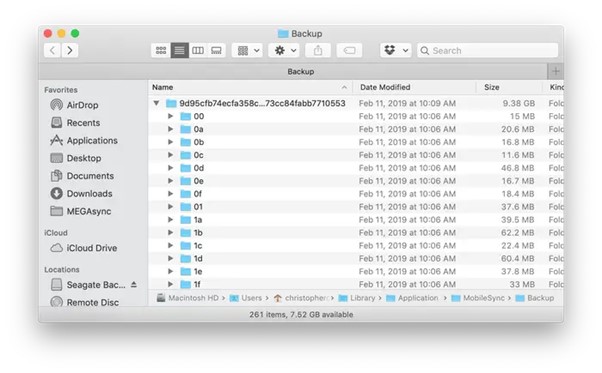 show all backups in finder by spotlight