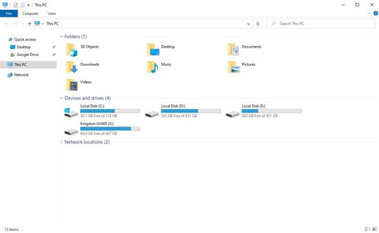 pc's file explorer