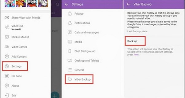 Exporta la copia de seguridad de Viber desde tu smartphone