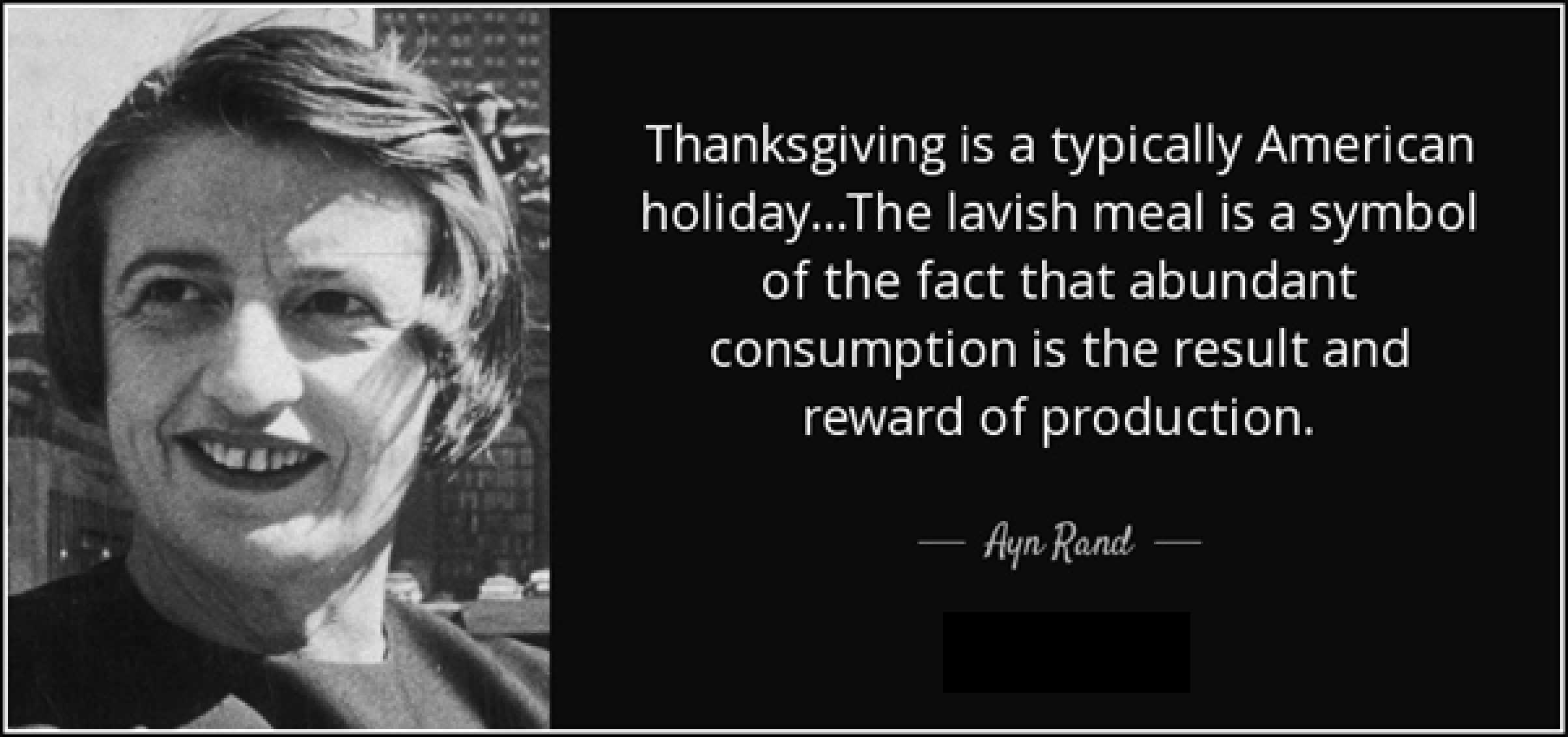 lustige witzige Thanksgiving Zitate von Ayn Rand