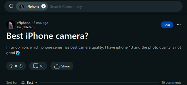  مناقشة مستخدمو iPhone عن أفضل كاميرا iPhone