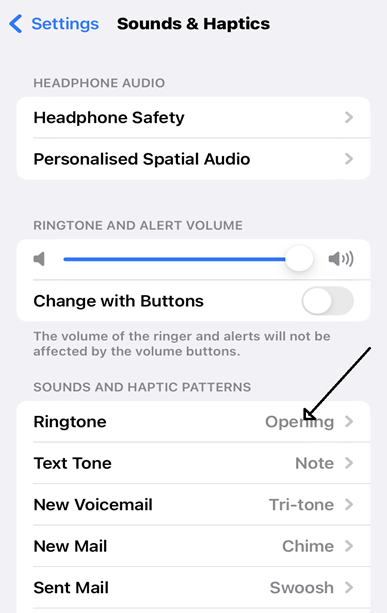  tap Ringtone on iPhone