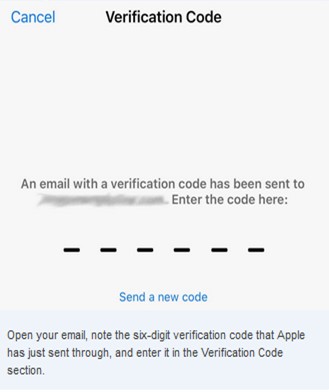 enter verification code sent to your email address