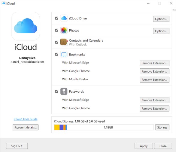 select files to download to your pc from the current icloud account