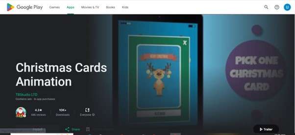 Christmas card animation app