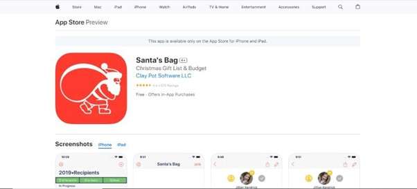 Bolsa de Papá Noel Avance App Store