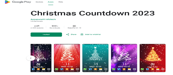 Christmas Countdown app 2023