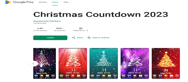 Aplicativo Christmas Countdown 2023