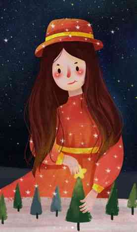 Clipart Ragazza con albero di Natale per Android