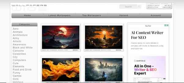 WallpapersWide homepage Screenshot