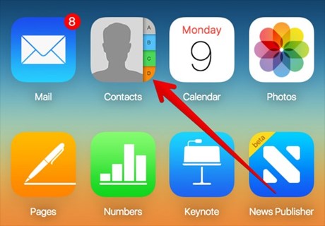 find the contacts icon in icloud