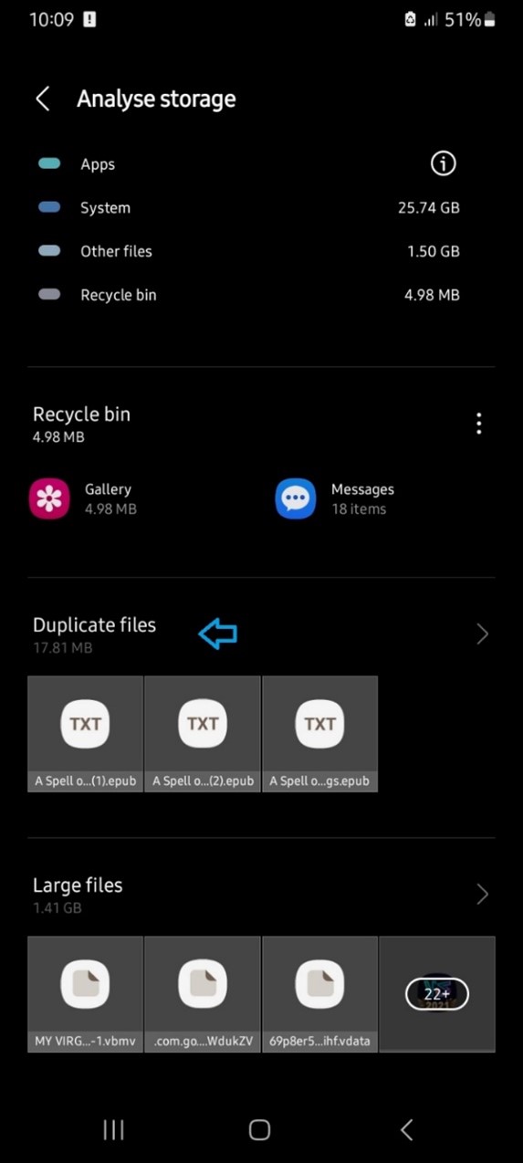 delete duplicate files to free space on Android 