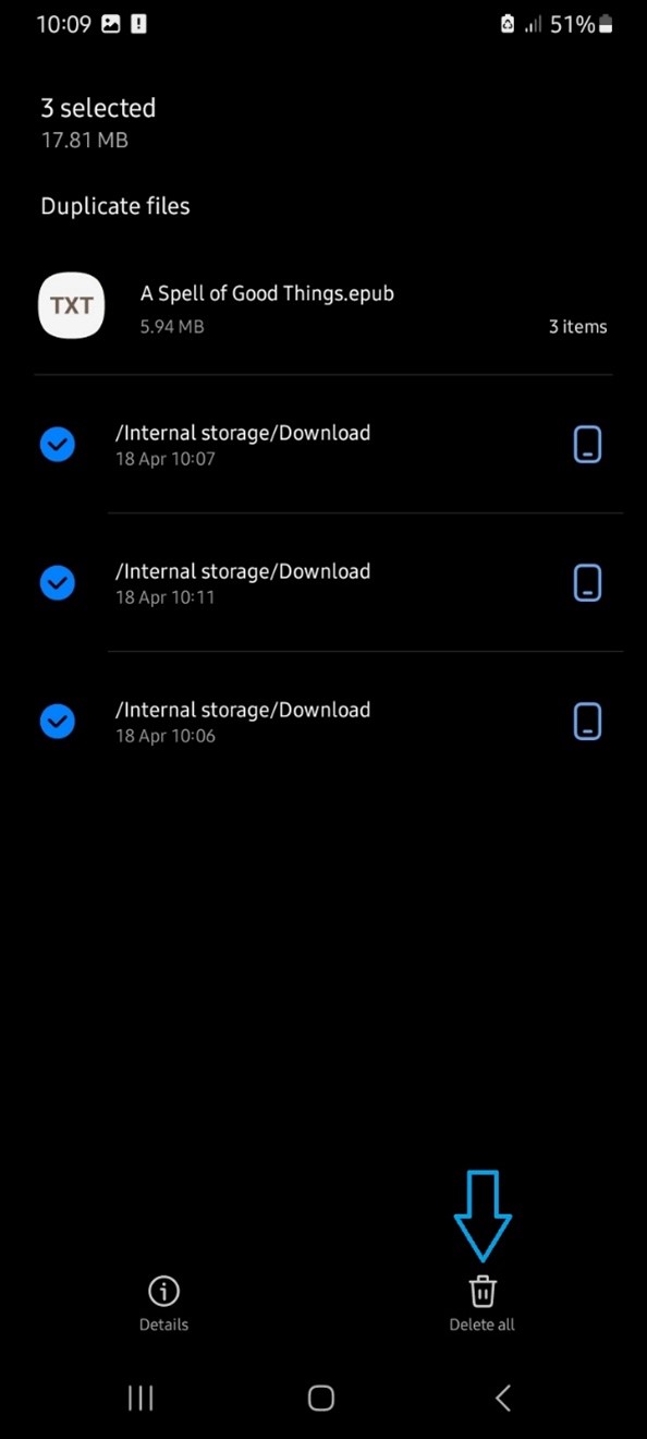 delete duplicate files on Android to free space