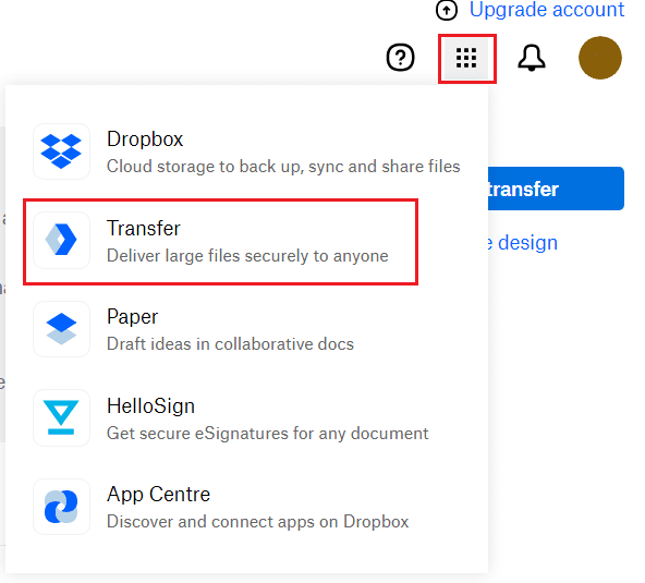 dropbox file transfer