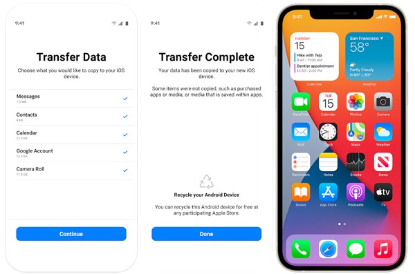 move to ios whatsapp transfer page