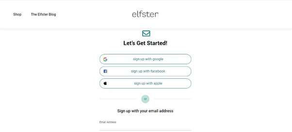 Sign Up on Elfster App 
