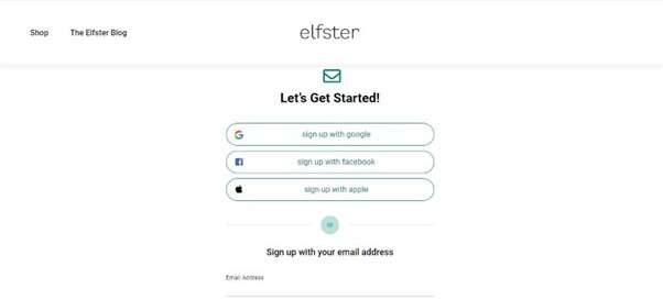 Regístrate en la aplicación Elfster 