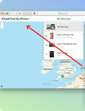 elegir encontrar icloud