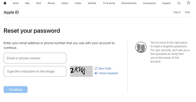 insira o email ou número de celular associado ao seu ID Apple