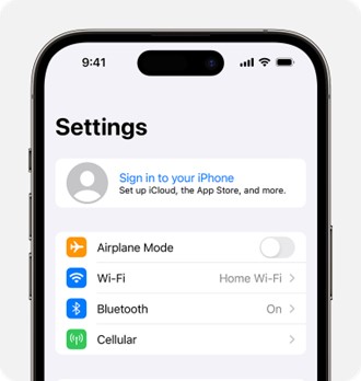 go to account settings on iphone
