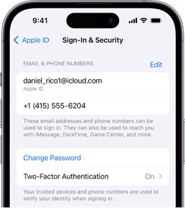 change password using two factor authentication