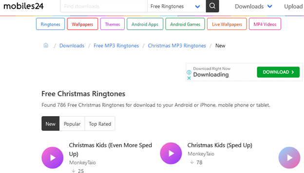  free Christmas ringtone from mobiles24