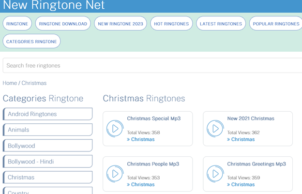  نغمة عيد الميلاد المجانية من New Ringtone Net