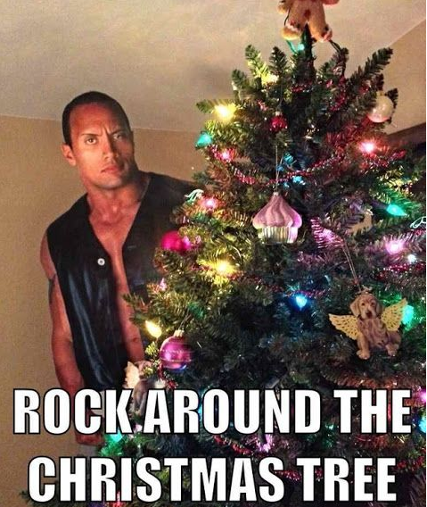 christmas meme of the rock 
