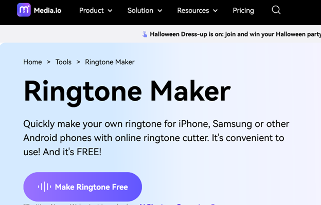 media.io ringtone maker