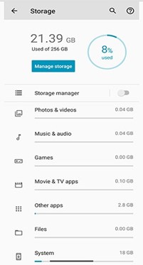 free up more space to allow photo backup