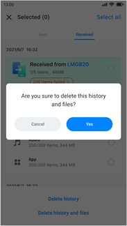 choose yes to delete